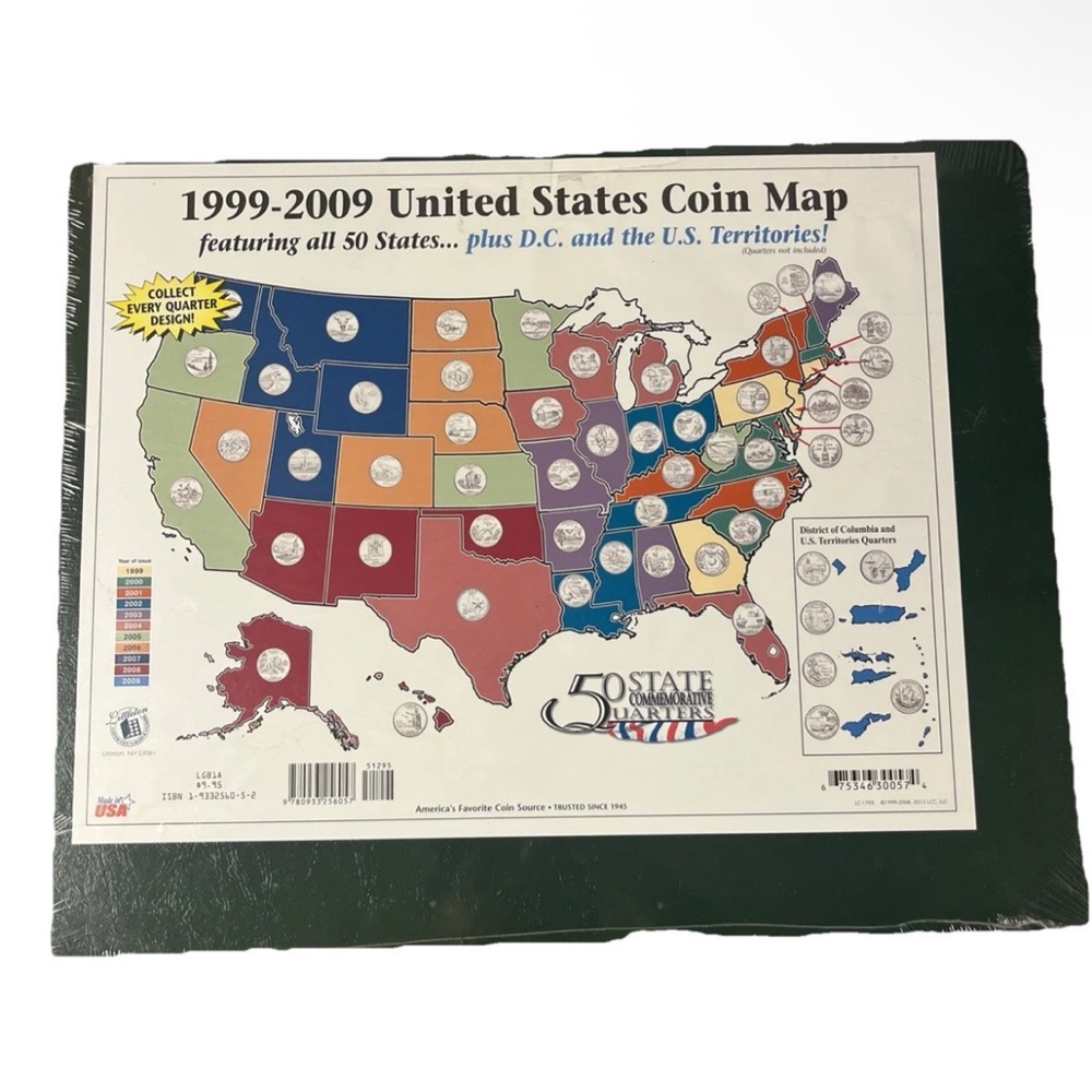 Littleton 50 State Quarter Display Map Folder